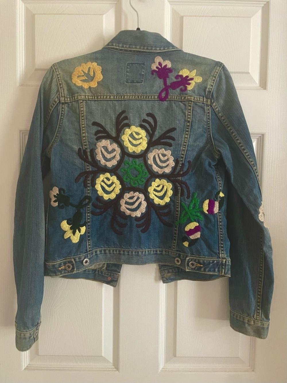 Lucky Brand Embroidered Floral Denim Jacket